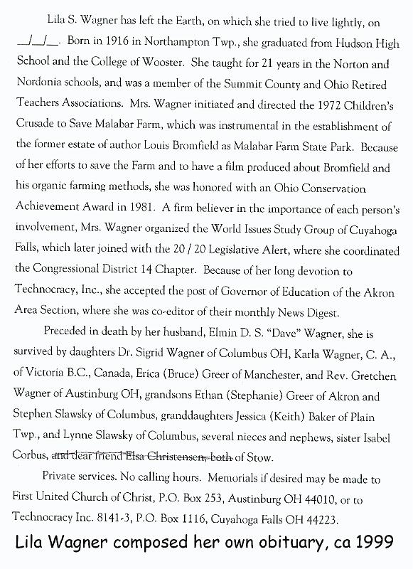 1999_Wagner, Lila obit 1999